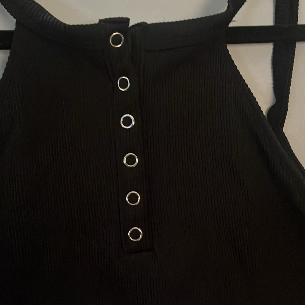 Aerie sleeveless cropped black halter top size large - Picture 2 of 5